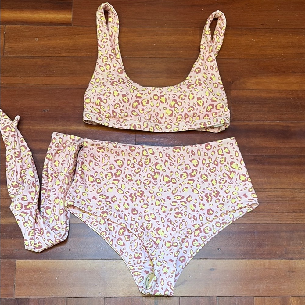 Pink Leopard Print Bikini Set